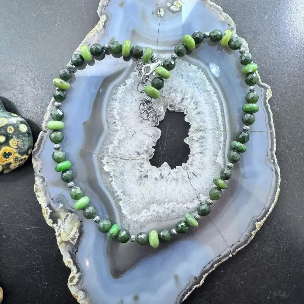 Carolyn Pollack Sterling Faceted & Smooth Serpentine 17